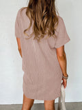 Round Neck Short Sleeve Mini Dress DJPT