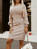 Neck Lantern Sleeve Dress DJPT