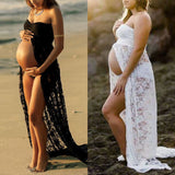 Perspective Lace Dress Pregnant Women Pregnant Woman Photography Dress Mother Photo V Collar Long Dress Maternity