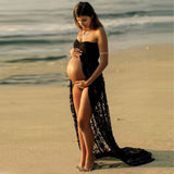 Perspective Lace Dress Pregnant Women Pregnant Woman Photography Dress Mother Photo V Collar Long Dress Maternity