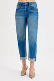 Full Size High Rise Boyfriend Fit Ankle Jeans Plus SIze DJPT