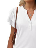 Sleeve Notched Button Front Blouse DJPT