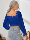 Sweetheart Neck Flounce Sleeve Top DJPT