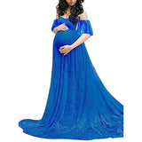 Women's Lace Pregnant Women Tailing Short-Sleeved Dress Photography Flying Sleeve Dress 8919 (Plus New Color) Maternity