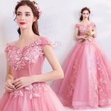 Colorful Bright 2025 New Pink Three-Dimensional Flower Bridal Wedding Dress Wedding Toasting Spring