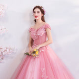 Colorful Bright 2025 New Pink Three-Dimensional Flower Bridal Wedding Dress Wedding Toasting Spring