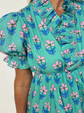 Print Puff Sleeve Shirt Dress DJPT