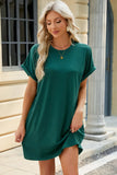 Neck Rolled Short Sleeve Tee Dress DJPT
