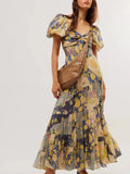 Sweetheart Neck Puff Sleeve Maxi Dress DJPT