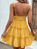 Frill Spaghetti Strap Tiered Dress DJPT