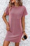 Ribbed Striped Short Sleeve Mini Tee Dress DJPT
