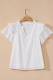 Notched Short Sleeve Blouse DJPT