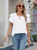Neck Ruffled Layered Sleeve Blouse DJPT