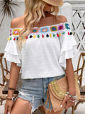 Dot Off-Shoulder Blouse DJPT