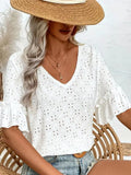 V-Neck Half Sleeve Blouse DJPT
