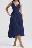 V-Neck Sleeveless Dress with Pockets DJPT