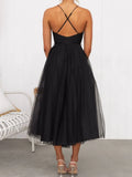 Neck Tulle Midi Dress DJPT
