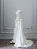 Mermaid Strapless Long Wedding Dresses With Short Sleeves Brides Dress S3817 HZ0628