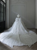Ball Gown Strapless Sequin Long Wedding Dresses Brides Dress S3858 HZ0628
