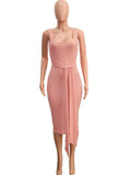 Pink Sweater Off Shoulder Sashes Cardigans Bodycon 2-in-1 Baby Shower Maternity Midi Dress Maternity