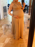 Solid Multi-Way Wrap Convertible Backless Tie Back Wedding High Elasticity Maternity Photoshoot Maxi Dress Maternity