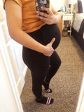 Black Pockets High Rise Stretch Pregnant Legging Sports Maternity Long Leggings Maternity