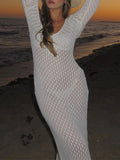 White Cut Out Backless Flare Sleeve Beach Cover Up Baby Shower Photoshoot Maternity Maxi Dress Maternity
