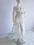 Boho Lace Splicing Tassel Embroidery V-Neck Flare Sleeve Sheer Photoshoot Maternity Maxi Dress Maternity