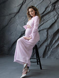 Two Piece Light Knit Tissue Bodycon Elegant Baby Moon Cover Up Maternity Photoshoot Maxi Dress Maternity