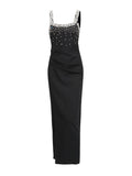 Temperament Sexy Dress 2025 Summer New Black Diamond Advanced Sensationaled Dresses