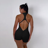 Quick Dry-In-Body Shorts Peach Hip Jumpsuit Hottie Hollow Tight Zipper Yoga Pants DJPT