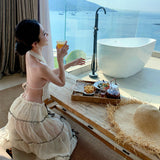 Tourism Holiday Wear Design Atmosphere Folded Neck Vest Half-Dress Suit