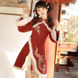 Design Songlong Chun Hanfu Women's Chinese Style Improvement Han Element Coat Dress Set 8993