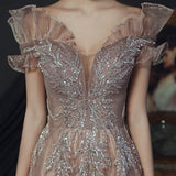 Dress Woman 2025 New Summer Temperament Banquet Presided Over A Word Shoulder Name And Long Dress Dress Dress