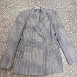 Sister Erman Suit Skirt Kong Cher With The High-End Fried Street Small Suit New Gray Hot Diamond Suit Woman