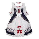 Court White Snowy Lolita Women's Short-Sleeved Dress Everyday Cute Lolita Sweet Dress 6345