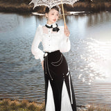Design Unnameted Poem To Improve Han Elements Hanfu Women's Top Fishtail Dress Dress Dress Set 8569