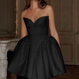 French Waist Dress Skirt Sexy Temperament A Shoulder-To-Shoulder Corset Dress Dress DJPT