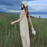 Summer Vacation Beachside Hanging Neck Beach Dress To Collect Sling Fishtail Dress Female Dress