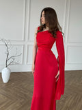 2025 New Luxury Soft And Flowing Single Long Sleeve Dress Silk Dress Dress Woman
