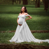 Women's Lace With Spinning Pregnant Women Floating Tail Fluttering Sleeves Photography Dress 1110 Maternity