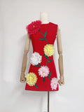 Dress Dress 2025 Summer Fashion Trend Design Three-Dimensional Flower Embroidery Vest Skirt