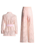 Elegant Commuter Style Suit Women's New Spring 2025 With Lace Horn Pants Two-Piece