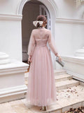 Autumn And Winter Heavy Industry Famous Diamond Decoration Net Fairy Atmosphere Dress Long Dress Host Banquet Dress