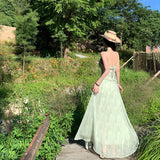 Holiday Wind And Flowers Hanging Dress Fairy Summer Dress Design Super Fairy Temperament Long Dress