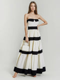 Temperament Elegant Goddess Style Dress Dress 2025 Spring New Braming Striped Bow Dress Woman