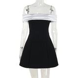 Autumn 2025 New Sexy Dress Temperament One-Word Shoulder-To-Shoulder Dress Woman DJPT