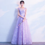 Dress Women 2025 New Purple Banquet Temperament Dress Female Dress Host Choral Performance Dress