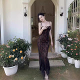 Style Lace Tied Fishtail Dress Summer Temperament Fashion Style Art Style Slinging Dress JY23745 DJPT