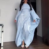 Women's Autumn Round Collar Light Robe Bat Sleeve Fashion Comfortable Dress